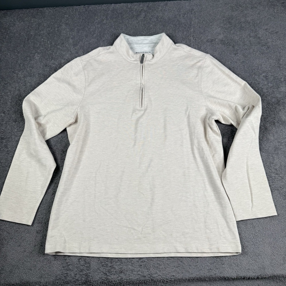 Mizzen+Main Cream Zip Up Sweater